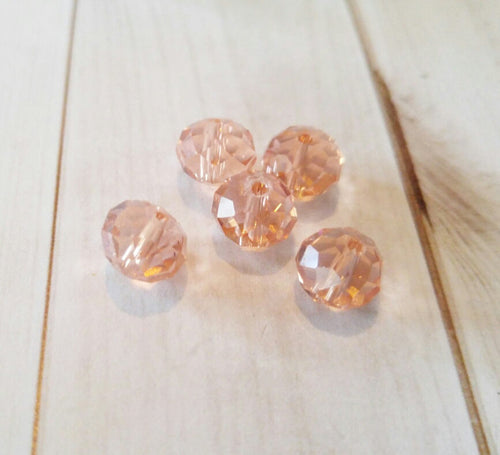 Rondelle Beads Peach Glass Beads Peach Beads Peach Faceted Beads Peach Abacus Beads Glass Abacus Beads Shimmer Beads Shimmering Beads