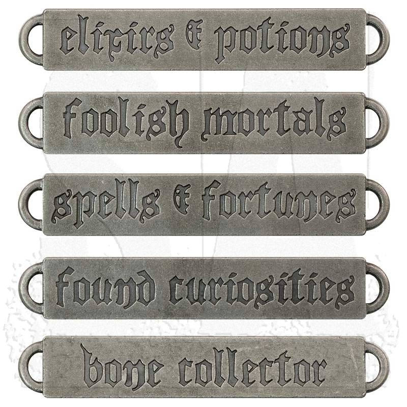 Quote Pendant Connectors Antiqued Silver Oil Brushed Finish Halloween Word Pendants Word Bands 5pcs