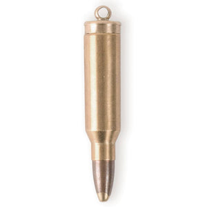 Bullet Pendant Antiqued Bronze Life Size Replica Heavyweight 1 3/4" Western Pendant Rifle Bullet Pendant
