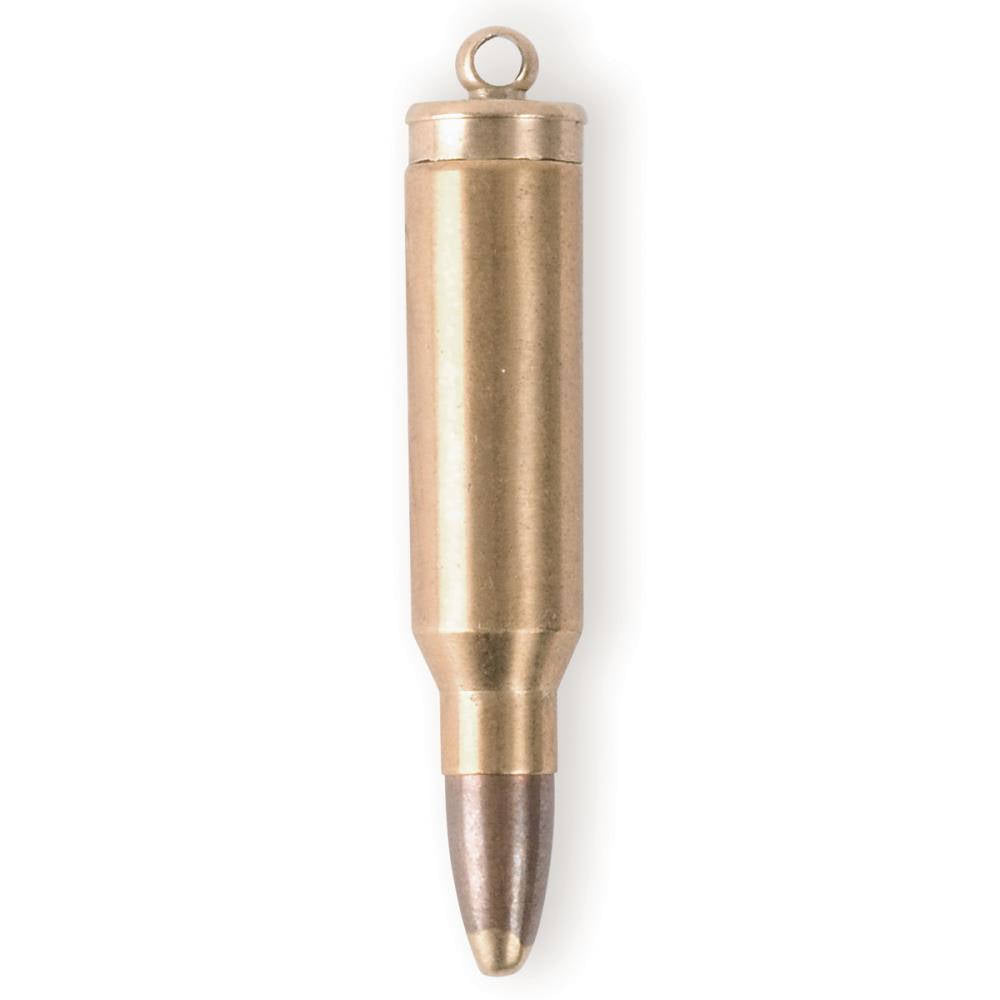 Bullet Pendant Antiqued Bronze Life Size Replica Heavyweight 1 3/4
