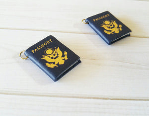 Passport Charms Miniature Book Charms REAL Pages Miniature Charms Travel Charms Tiny Book Charms 2 pieces PREORDER