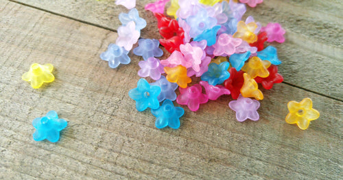 Flower Beads Acrylic Flower Beads BULK Beads Assorted Beads Lily Beads Wholesale Beads 9mm Beads Plastic Beads Acrylic Beads 24pcs
