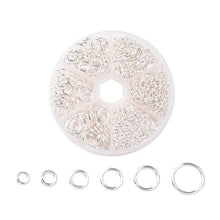 Load image into Gallery viewer, Bulk Jump Rings Split Rings Single Loop Rings Assorted Silver Jump Rings 3mm to 10mm Jump Rings Jewelry Findings Wholesale Findings 1500pcs