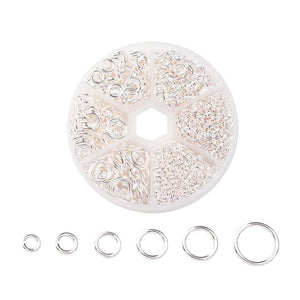 Bulk Jump Rings Split Rings Single Loop Rings Assorted Silver Jump Rings 3mm to 10mm Jump Rings Jewelry Findings Wholesale Findings 1500pcs