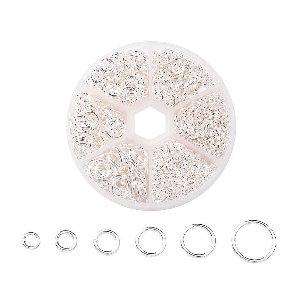 Bulk Jump Rings Split Rings Single Loop Rings Assorted Silver Jump Rings 3mm to 10mm Jump Rings Jewelry Findings Wholesale Findings 1500pcs