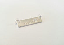 Load image into Gallery viewer, Texas Pendant Silver Bar Pendant Connector with Jump Rings Stamped Texas Charm Bar Charm Necklace Connector Link 1&quot;