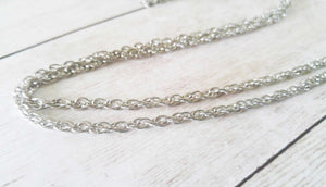 Double Cable Chain Necklace Silver Necklace Chain 28 Inch Chain Antiqued Silver Chain