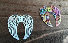 Load image into Gallery viewer, Large Angel Wing Pendants Wing Charms Rainbow Angel Wings Rainbow Charms 40mm 2pcs
