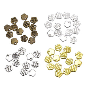 Hand Made Charms Flower Charms Assorted Charms Set Silver Copper Gold Charms BULK Charms Wholesale Charms Jewelry Tags 400pcs