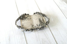 Load image into Gallery viewer, Fairy Tale Book Connector Pendant Once Upon a Time Book Pendant Link Antiqued Silver Vintage Style 2&quot;