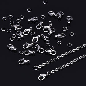 Bulk Chain Silver Chain Stainless Steel Chains For Necklaces Wholesale Chain Cross Chain Lobster Clasps Jump Rings 33 Feet BULK Chains