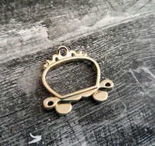 Load image into Gallery viewer, Carriage Charm Connector Gold Fairy Tale Charm Carriage Pendant Connector Link Fairy Tale Pendant Gold Charm 1 1/8&quot;