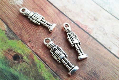 Nutcracker Charms Nutcracker Pendants Silver Nutcracker Charm Christmas Charms Silver Charms Themed Charms 10 pieces