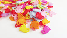 Load image into Gallery viewer, Baby Feet Charms Baby Charms Pendants Assorted Colors Baby Shower Favors Baby Shower Decorations 20 pieces 18mm