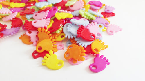 Baby Feet Charms Baby Charms Pendants Assorted Colors Baby Shower Favors Baby Shower Decorations 20 pieces 18mm