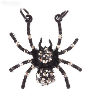 Spider Charm Spider Pendant Connector Link Charm Connector Focal Pendant Black Spider Charm Rhinestone Spider Focal Charm 1 1/8"