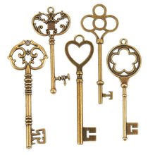Load image into Gallery viewer, Big Skeleton Keys Key Pendants Antiqued Bronze Keys BULK Skeleton Keys Wholesale Keys Large Key Pendants Wholesale Pendants 48pcs 2 to 3&quot;