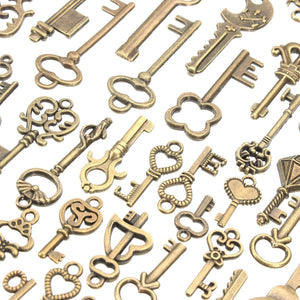 Skeleton Key Charms Key Pendants Antiqued Bronze Key Charms Steampunk Keys BULK Skeleton Keys Wholesale Keys Wholesale Charms 125pcs