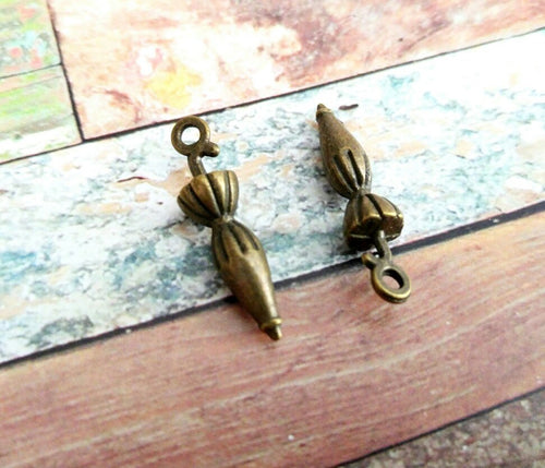 Umbrella Charms Antiqued Bronze Metal Charms Umbrella Pendants Rain Charms Rainy Day Charms 2pcs 27mm