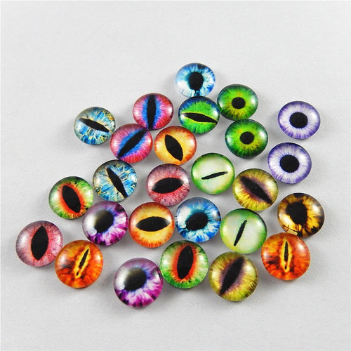 Dragon Eye Cabochons Dragon Eyes Glass Eye Flatbacks Flat Back Cabochons Assorted Cabochons Glass Domes 8mm Cabochons BULK 100pcs