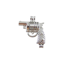 Load image into Gallery viewer, Gun Lockets Gun Locket Pendants Gun Charms Gun Pendants Silver Gun Pendants Pistol Pendants Bead Cage Pendants 12pcs