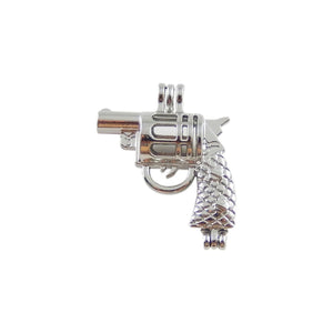 Gun Lockets Gun Locket Pendants Gun Charms Gun Pendants Silver Gun Pendants Pistol Pendants Bead Cage Pendants 12pcs