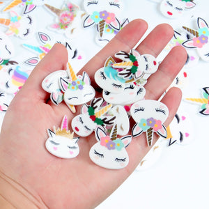 Unicorn Cabochons Embellishments Resin Unicorns Party Favors Flat Backs Unicorn Flatbacks Unicorn Flat Backs Assorted Cabochons BULK 50pcs