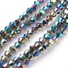 Load image into Gallery viewer, Bicone Beads Glass Bicone Beads 4mm Beads Glass Beads 4mm Bicone Beads Blue Black Beads Bulk Beads Wholesale Beads Colorful Beads 80 pieces