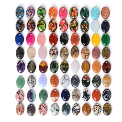 Gemstone Cabochons Gemstone Ovals Oval Gemstones 25x18 Cabochons Assorted Cabochons Wholesale Gemstones Oval Flatbacks Flat Back 24pcs