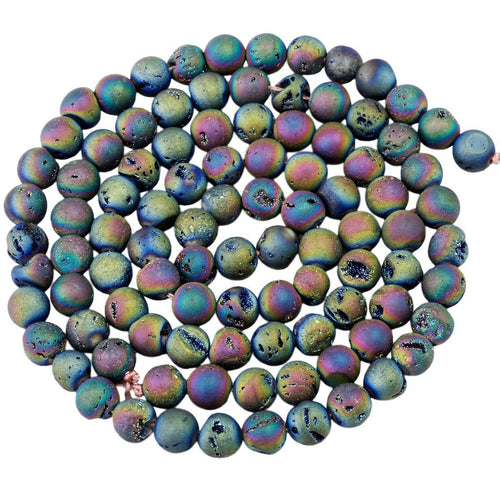 Druzy Gemstones Druzy Beads Real Geode Beads Round Beads Titanium Coated 14mm Beads BULK Beads Wholesale Beads 15