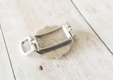 Load image into Gallery viewer, Quote Connector Pendant Word Pendant Link BE HAPPY Pendant Antiqued Silver Large Band PREORDER
