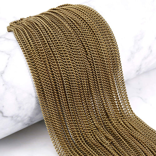 Bronze Chain BULK Chain Curb Chain Necklace Kit Bronze Curb Chain Wholesale Chain Unfinished Chain Link Chain Necklace Chain 33ft + Clasps