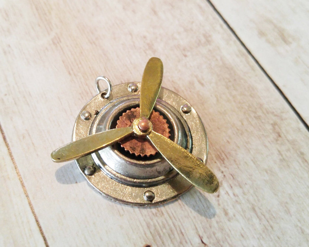 Steampunk Pendant Propeller Pendant Movable Pendant Steampunk Charm Airplane Pendant Pilot Pendant Steampunk Supplies 1 5/16