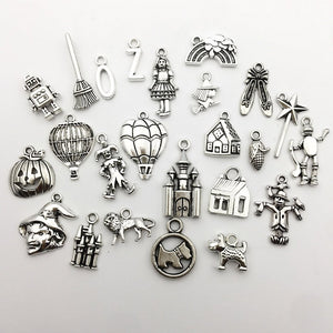Bulk Charms Bulk Pendants Wizard of Oz Charms Set Antiqued Silver Charms Fairy Tale Charms Wholesale Charms Themed Charms 70pcs