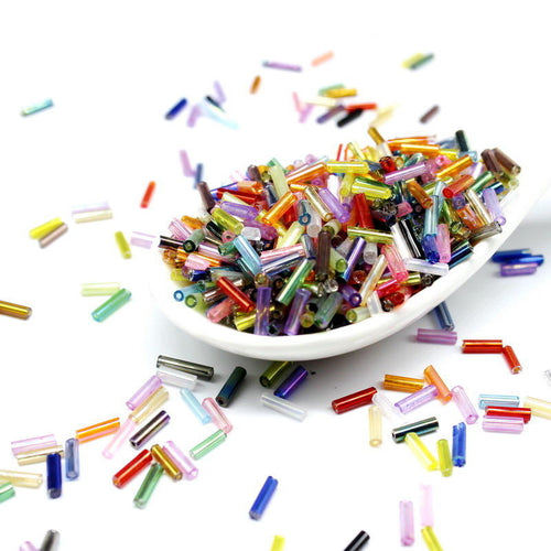 Czech Glass Beads Tube Beads Assorted Beads Bulk Beads Bugle Beads Glass Bugle Beads 6mm Beads 3500pcs