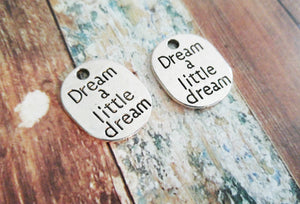 Quote Charms Word Charms Silver Word Charms Quote Pendants Dream Charms Silver Charms Word Pendants Silver Quote Charms 5 pieces