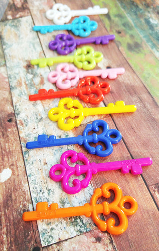 Key Charms Key Pendants Rainbow Key Pendants Key to My Heart Assorted Keys Skeleton Keys Assorted Pendants 4 pieces