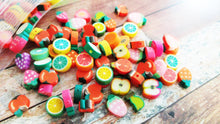 Load image into Gallery viewer, Polymer Clay Beads Assorted Beads Fruit Beads Food Beads Polymer Beads 7mm-12mm Beads 20 pieces Wholesale Beads