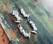 Load image into Gallery viewer, Mermaid Charms Silver Mermaid Charms Double Sided Charms Sea Charms Nautical Charms Fairy Tale Charms Silver Mermaids 8 pieces