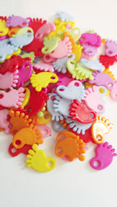 Baby Feet Charms Baby Charms Pendants Assorted Colors Baby Shower Favors Baby Shower Decorations 20 pieces 18mm