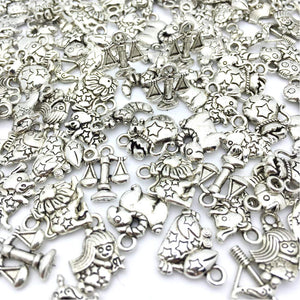 Zodiac Charms Zodiac Pendants Antiqued Silver Charms Silver Zodiac Charms Assorted Charms Set BULK Charms Wholesale Charms 108pcs