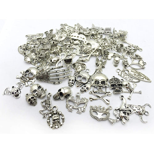 Halloween Charms Halloween Pendants Assorted Charms Set Themed Charms Antiqued Silver Charms BULK Charms Wholesale Charms Gothic 100pcs