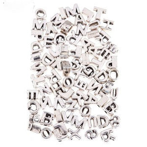Letter Beads Alphabet Beads Silver Letter Beads Silver Alphabet Beads Wholesale Beads Bulk Beads 74 pieces 5mm PREORDER