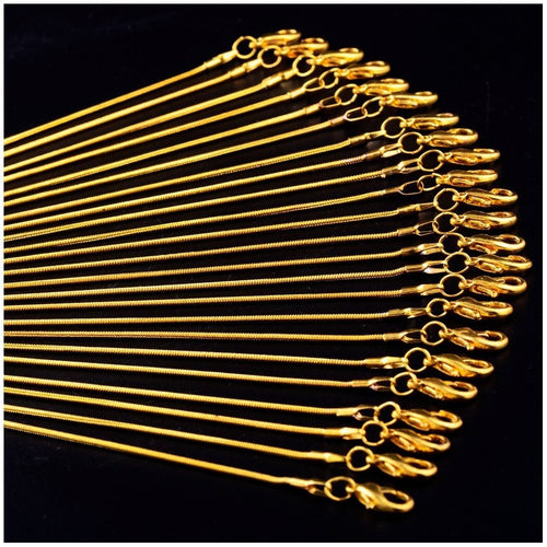 Bulk Chains Bulk Necklaces Wholesale Chains Gold Chains 18 Inch Chains 24 Inch Chains 20 Inch Chains 18K Gold Plated Chains 24pcs