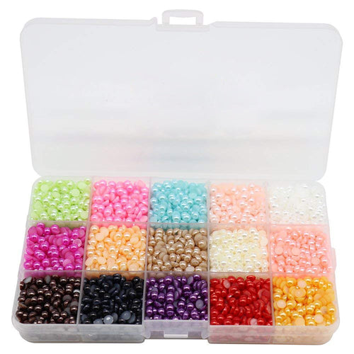 Pearl Cabochons Flat Backs Assorted Cabochons Half Pearl 5mm Cabochons BULK Flatbacks 4500pcs with Box