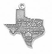 Sterling Texas Charm Texas Map Charm Sterling Silver Charm Silver Texas Pendant State of Texas Map Pendant