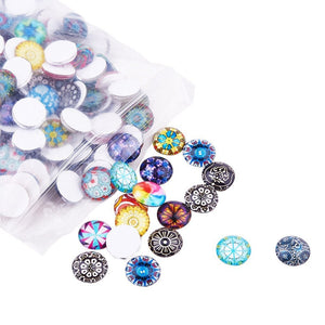 Glass Cabochons Round Glass Cabochons Assorted Cabochons 12mm Cabochons Printed Cabochons Domed Cabochons Wholesale Cabochons 200pcs