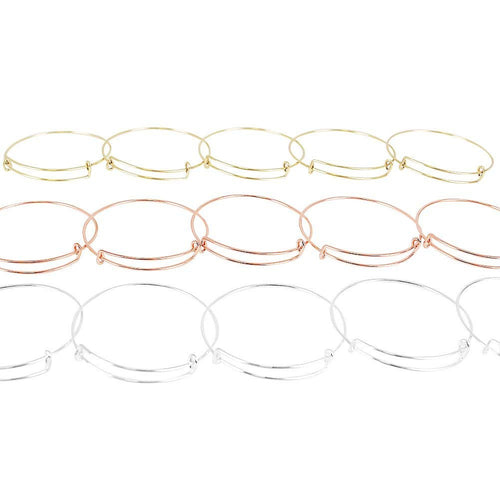 Adjustable Bangle Bracelets BULK Bracelets Wholesale Bracelets Blank Bracelets Rose Gold Bracelet Silver Bracelet Bracelet Blanks 15pcs