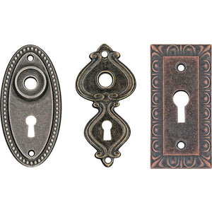 Keyholes Connectors Key Holes Skeleton Keyhole Steampunk Keyhole Pendants Lock Charms Escutcheon Assorted Pendants Antiqued Bronze Large 3pc