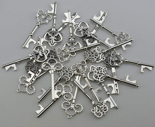 BULK Key Bottle Opener Skeleton Key Silver Key Assorted Keys Skeleton Key Wedding Favor Bottle Opener Key Big Skeleton Keys 25pcs
